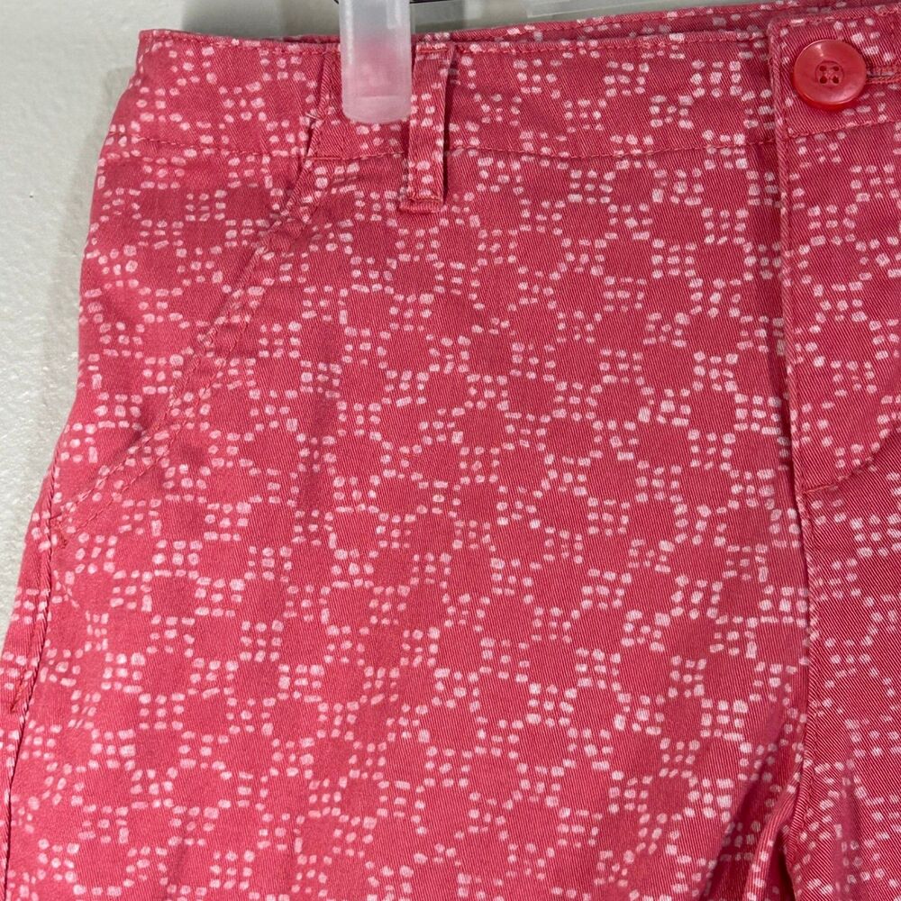 Lee Shorts Womens 6 Natural Fit Just Below Waist Coral Pink Printed Casual